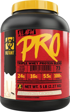Mutant Pro - Triple Whey Protein Powder Supplement - Time-Released For Enhanced Amino Acid Absorption - Decadent Gourmet Flavors (Vanilla Milkshake, 5 Lbs)