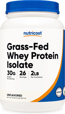 Nutricost Grass-Fed Whey Protein Isolate (Unflavored) 2Lbs - Non-Gmo, Gluten Free, Pure Protein2 Pound (Pack Of 1)