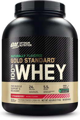 Optimum Nutrition Gold Standard 100% Whey Protein Powder, Naturally Flavored Strawberry, 4.8 Pound (Packaging May Vary)68 Servings (Pack Of 1)