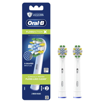 Oral-B Flossaction Electric Toothbrush Replacement Brush Heads Refill, 2 Count2 Count (Pack Of 1)