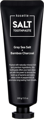 Kosette Salt Toothpaste 100G, Activated Charcoal Toothpaste - Teeth Whitening & Deep Clean With Premium Ingredients - Gray Sea Salt, Bamboo Charcoal, Fresh Peppermint | No Black Residue | Vegan