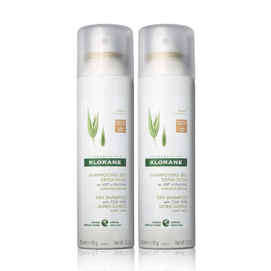 Klorane Dry Shampoo With Oat Milk, For Dark Hair, Natural Tint, All Hair Types, Paraben & Sulfate-Free3.2 Fl Oz (Pack Of 2)