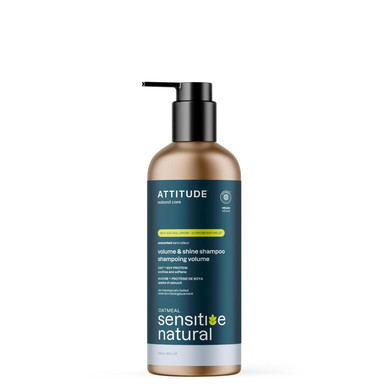 Attitude Gentle Volumizing Shampoo For Sensitive Skin, Ewg Verified, Enriched With Oats, Dermatologically Tested, Vegan, Unscented, Aluminum Bottle, 16 Fl Oz