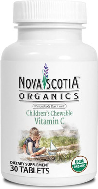 Nova Scotia Organics Children'S Chewable Vitamin C (30 Chewable Tablets); Certified Organic; Vegan, Organic Acerola Berries