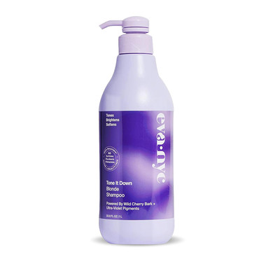 Eva Nyc Tone It Down Blonde Shampoo, Moisturizing Purple Shampoo For Eliminating Brass & Yellow Tones, Vegan Shampoo, Brightening Purple Shampoo For Blonde Hair, 1 L33.81 Fl Oz (Pack Of 1)