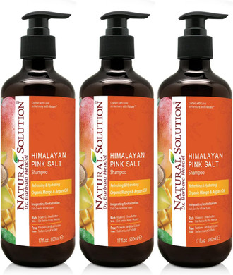 Natural Solution Organic Argan Oil Shampoo, Refreshing, Hydrating & Extra Nourishment,Daily Care For All Hair Types,Mango,17 Ounce (3 Count)