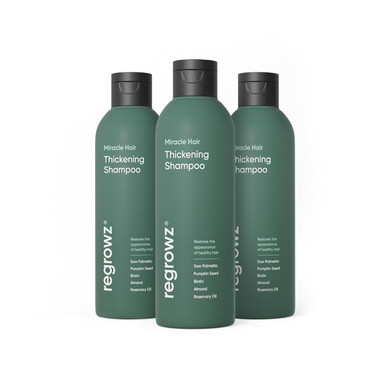Regrowz Hair Thickening Shampoo For Natural Hair Growth - 7.9Oz - Pack Of 3 - Hair Growth Treatment For Men & Women For Thinning & Dry - Dht Blocker - Infused With Biotin, Saw Palmetto & Rosemary Oil