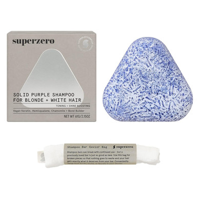 Superzero Purple Solid Shampoo Bar For Blonde, Highlighted, And White Hair, Made With Clean & Organic Ingredients, Sulfate-Free, Cruelty-Free & Vegan