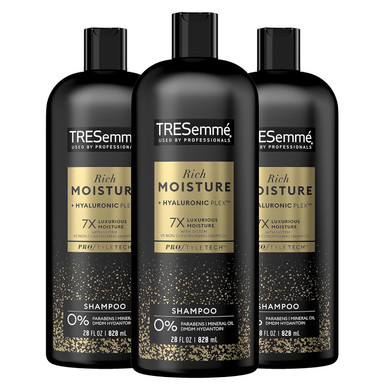 Tresemmã£Â© Shampoo Moisture Rich 3 Count For Dry Hair Professional Quality Salon-Healthy Look And Shine Moisture Rich Formulated With Vitamin E And Biotin 28 Oz