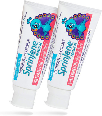 Sprinjene Watermelon Kids Toothpaste With Fluoride For Cavity Protection & Fresh Breath - Natural Sls Free Toddler Toothpaste For Childrens 2 Years & Up/Preservative & Toxic Free (2 Pack)