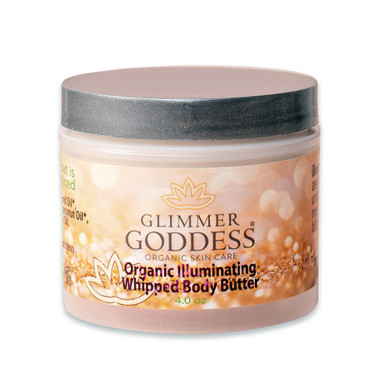 Glimmer Goddess Organic Whipped Body Butter - Super Level 3 Gold Shimmer, 4.0 Oz