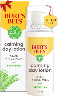 Burt's Bees Sensitive Solutions Calming Day Lotion with Aloe and Rice Milk, 98.8% Natural Origin, 1.8 Fluid Ounces