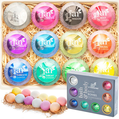 ArtNaturals Large Bath Bombs Gift Set kit  (12 x 4 Oz / 113g) - Natural Handmade Essential Oil Spa Bubble Bath Bomb Balls Fizzies for Relaxation Moisturizing & Fun for Women, Kids & Men (ANAA-1201)