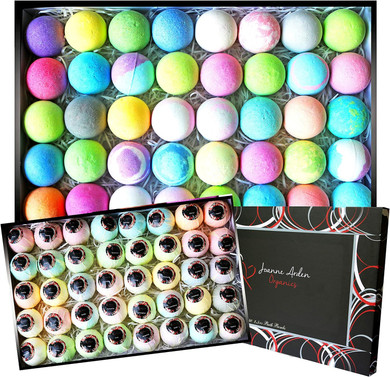 Bath Bomb Gift Set - By Joanne Arden Organic Bath Bombs For Women, Men & Kids. Bulk Bath Bomb Kit Includes 40 Paraben Free & Sulfate Free 2.5 Oz Spa Bath Balls