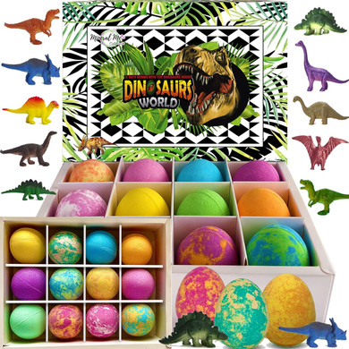 Bath Bombs For Kids With Surprise Inside - 12 Dinosaur Bath Bombs With Toys Inside, Organic Bubble Bath Fizzies, Dino Egg Bath Bomb, Stocking Stuffers, Birthday, Christmas Gifts For Kids Boys Girlsdinosaur Egg