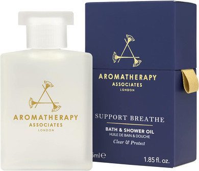 Aromatherapy Associates Support Breathe Bath And Shower Oil. Luxurious Bath Oil To Help Uplift And Provide Clarity. Made With Pine, Tea Tree And Eucalyptus Essential Oils (1.85 Fl Oz)