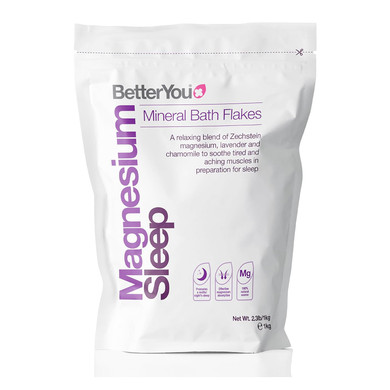 Betteryou Magnesium Sleep Mineral Bath Flakes - Mineral Bath Salts For Muscle Relaxation - Soothing Sore Muscle Soak - Natural Vegan Formula - 2.3 Lb