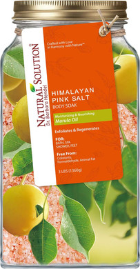 Natural Solution Pink Salt Body Soak With Marula Oil,Organic Joint & Muscle Relief Soak - 3 Lbs