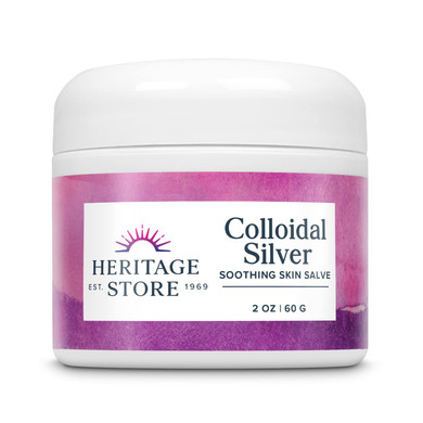 Heritage Store Colloidal Silver Soothing Skin Salve With Aloe Vera, Lavender Water, Honey, Baking Soda & More, Nourishes & Calms Dry, Problem Areas Of The Skin, 2Oz