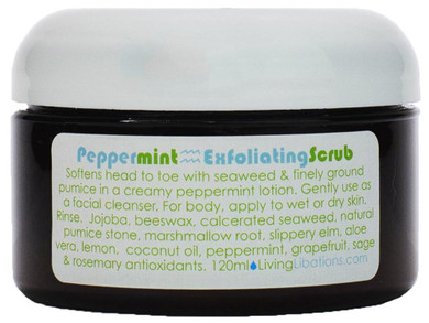 Living Libations - Organic Peppermint Exfoliating Scrub | Natural, Wildcrafted Clean Beauty (4 Oz | 120 Ml)