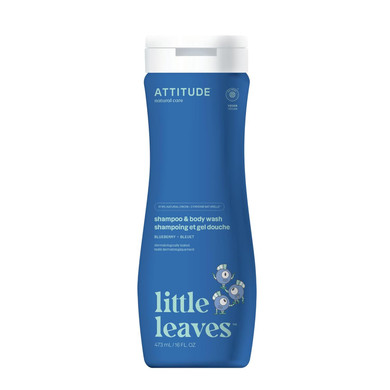 Attitude Shampoo And Body Wash For Kids, Ewg Verified, Plant- And Mineral-Based Ingredients, Hypoallergenic Vegan And Cruelty-Free, Blueberry, 16 Fl Oz (11016)