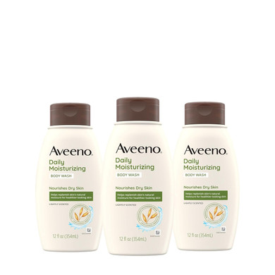 Aveeno Daily Moisturizing Body Wash, 12 Fl. Oz, Pack of 3