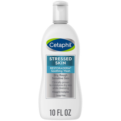 Cetaphil Restoraderm Soothing Wash, 10 Fl Oz, Soothes Dry, Stressed Skin, Hypoallergenic, Soap & Paraben Free, National Eczema Association Endorsed