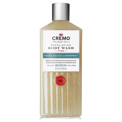 Cremo Rich-Lathering Exfoliating Pacific Sea Salt & Grapefruit Body Wash, A Refreshing Scent With Notes Of Fresh Mint, Citron, Cedar And Moss, 16 Fl Oz