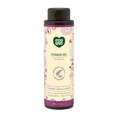 Ecolove - Natural Moisturizing Body Wash For Dry Skin - Organic Tomato And Beetroot - No Sls Or Parabens - Vegan And Cruelty-Free Shower Gel, 17.6 Oz