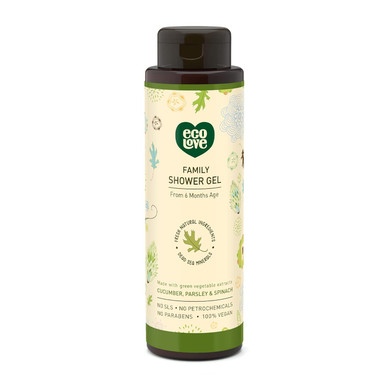 Ecolove - Natural Moisturizing Body Wash For Dry Skin - With Organic Cucumber - No Sls Or Parabens - Vegan And Cruelty-Free Shower Gel, 17.6 Oz