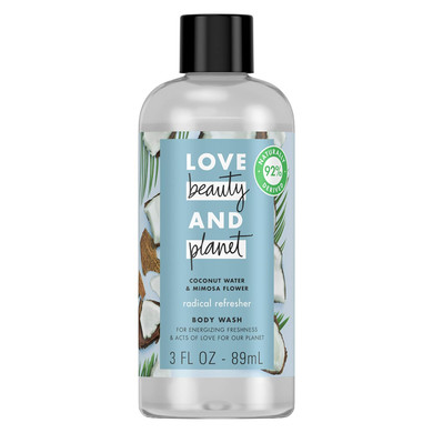 Love Beauty And Planet Vegan Body Wash Coconut Water & Mimosa Flower- Travel Size 3 Oz, 12 Pieces