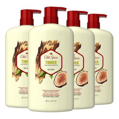Old Spice Men'S Body Wash Timber With Sandalwood, 30 Fl Oz (Pack Of 4)30 Ounce (Pack Of 4)