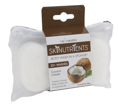 Spongeables Skinutrients Moisturizing Body Wash In A Sponge Colada 3.5Oz, Coconut, 1 Count