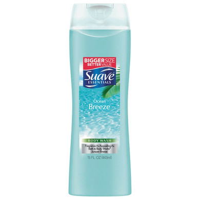 Suave Essentials Body Wash For Hydrated, Smooth Skin Ocean Breeze With Sea Algae Extract And Vitamin E 15 Oz, Pack Of 615 Fl Oz (Pack Of 6)