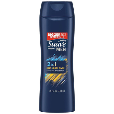 Suave Men 3In1 For Everyday Use Hair, Body And Face Wash Fragrance Bodywash, Shower Gel And Shampoo For Men 15 Fl Oz (Pack Of 6)