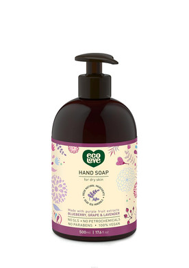 Ecolove - Natural Liquid Hand Soap - Organic Blueberry, Grape & Lavender - No Sls Or Parabens - Vegan And Cruelty-Free Hand Soap, 17.6 Oz