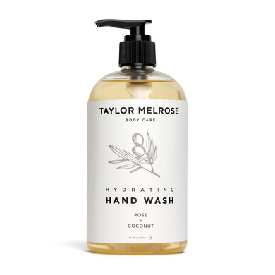 Taylor Melrose Hydrating Hand Wash 16.9 Oz - Vegan Foaming Hand Soap Dispenser With Vitamin B5 Coconut & Rose Aroma, Lemon Oil Paraben-Free, Cruelty-Free, Moisturizing With Aloe Vera & Shea Butter
