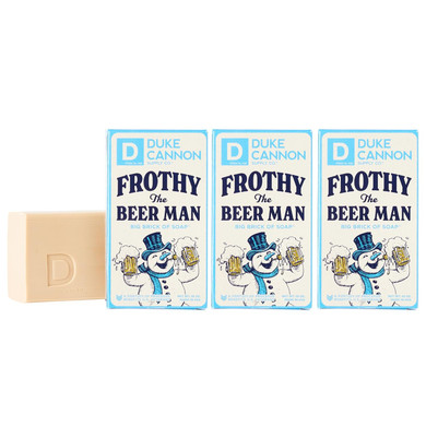 Duke Cannon Supply Co. Big Brick Of Soap Bar For Men Holiday Edition Frothy The Beer Man (Woodsy Sandalwood Scent) Multi-Pack- Superior Grade, Extra Large, Paraben-Free, Cruelty-Free, 10Oz (3 Pack)