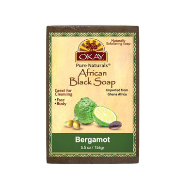 Okay Pure Naturals African Black Soap Bergamont 5.5Oz / 156Gr
