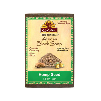 Okay Pure Naturals African Black Soap Hemp Seed 5.5Oz / 156Gr