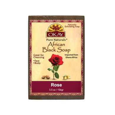 Okay Pure Naturals African Black Soap Rose 5.5Oz / 156Gr