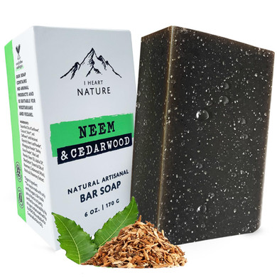 Organic Neem Soap Bar - Natural Herbal Body Odor Soap - Long Lasting Rich Creamy Moisturizing Face & Body Wash Soap (Large 6 Ounce)6 Ounce (Pack Of 1)