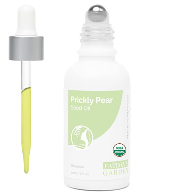 Fatima'S Garden Prickly Pear Seed Oil For Face, Hair, Skin, & Nails, Usda Ecocert Certified Organic, Pure Cold Pressed Moroccan Anti-Aging Moisturizer, Barbary Fig, Cactus Oil - 1 Fl Oz / 30Ml