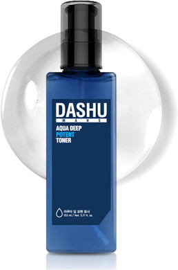 Dashu Mens Aqua Deep Potent Toner 5.17Fl Oz  Facial Toner, Tightens Pores, All Skin Types, Recondition And Purify Skin, Anti-Aging, Dead Skin Care, Moisturizing