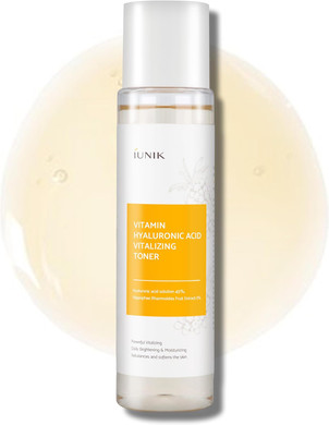 Iunik Vitamin C Vegan Face Toner With 45% Hyaluronic Acid Facial Moisturizer 6.7 Fl Oz - Nourishing Hydrating Sensitive Vitalizing Sensitive Dry Skin Deep Nourishing