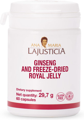 Ana Maria Lajusticia - Ginseng And Freeze-Dried Royal Jelly - 60 Day Treatment Pack - Rich In Vitamin B, Iron, Phosphorus And Calcium - Dairy And Gluten Free. Vegetarian Friendly