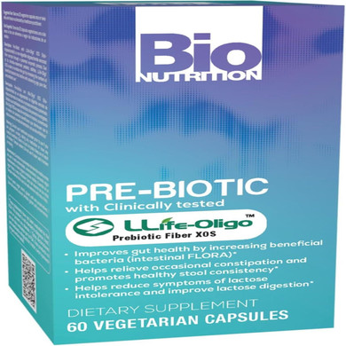 Bio Nutrition Inc Pre-Biotic Fiber - Llife-Oligo - 1400 Mg - 60 Vegetarian Capsules - Gluten Free - Improves Gut Health - Clinically Tested By