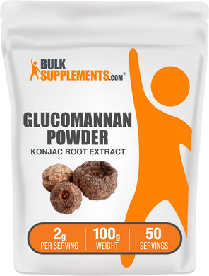 Bulksupplements.Com Glucomannan Powder - Konjac Root Extract Powder, Fiber Supplement Powder, Konjac Powder - Soluble Fiber Supplements, Gluten Free, 2G Per Serving, 100G (3.5 Oz)100 Gram (Pack Of 1)