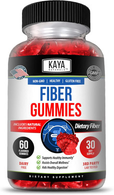 Kaya Naturals Fiber Gummies (60 Gummies) | Adult Dietary Fiber For Men And Women | High Fiber Supplement Gummies For Digestive Health | Immunity Boost And Gut Health Supplements For Women And Men60 Count (Pack Of 1)