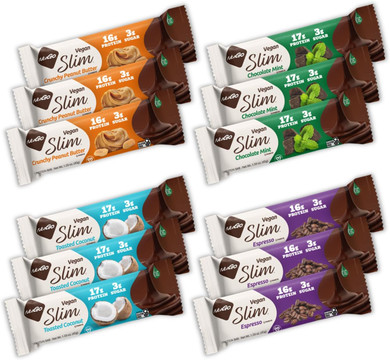 Nugo Slim 12Ct Variety 16-17G Protein, 3G Sugar, High Fiber, Low Net Carbs, Gluten Free